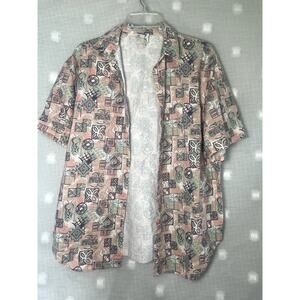 Vintage made in the USA 90's Tapestry branded short sleeve button up